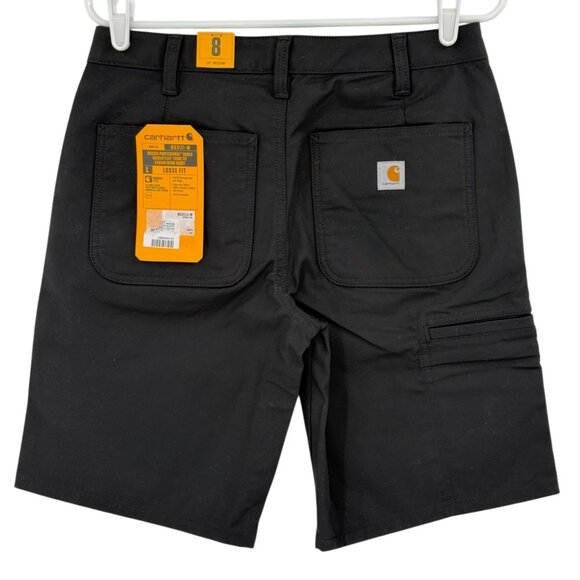 Carhartt Women's Rugged Flex Black Canvas Work Shorts Size 8 NWT 10" Inseam - Picture 2 of 12